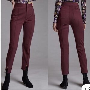 Anthropologie Maeve Maroon Ankle Pants
